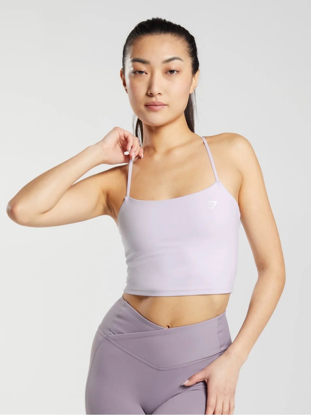 Gymshark Lilac Seamless Crop Cami - Thin Strap Sports Top